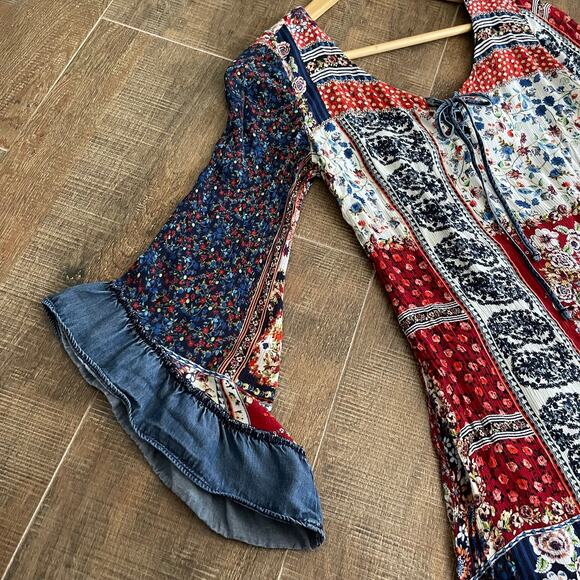 PATCHWORK FESTIVAL Bohemian Women's Dress by Studio F Size 6 - Picture 4 of 8